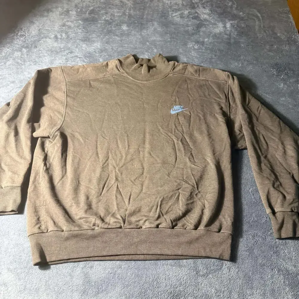Nike Vintage 90s/Y2K Nike Swoosh Logo Turtleneck  Sweatshirt Brown Size L